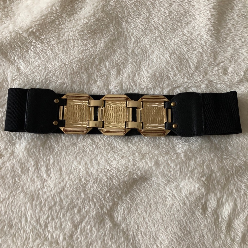 Bebe black and gold belt